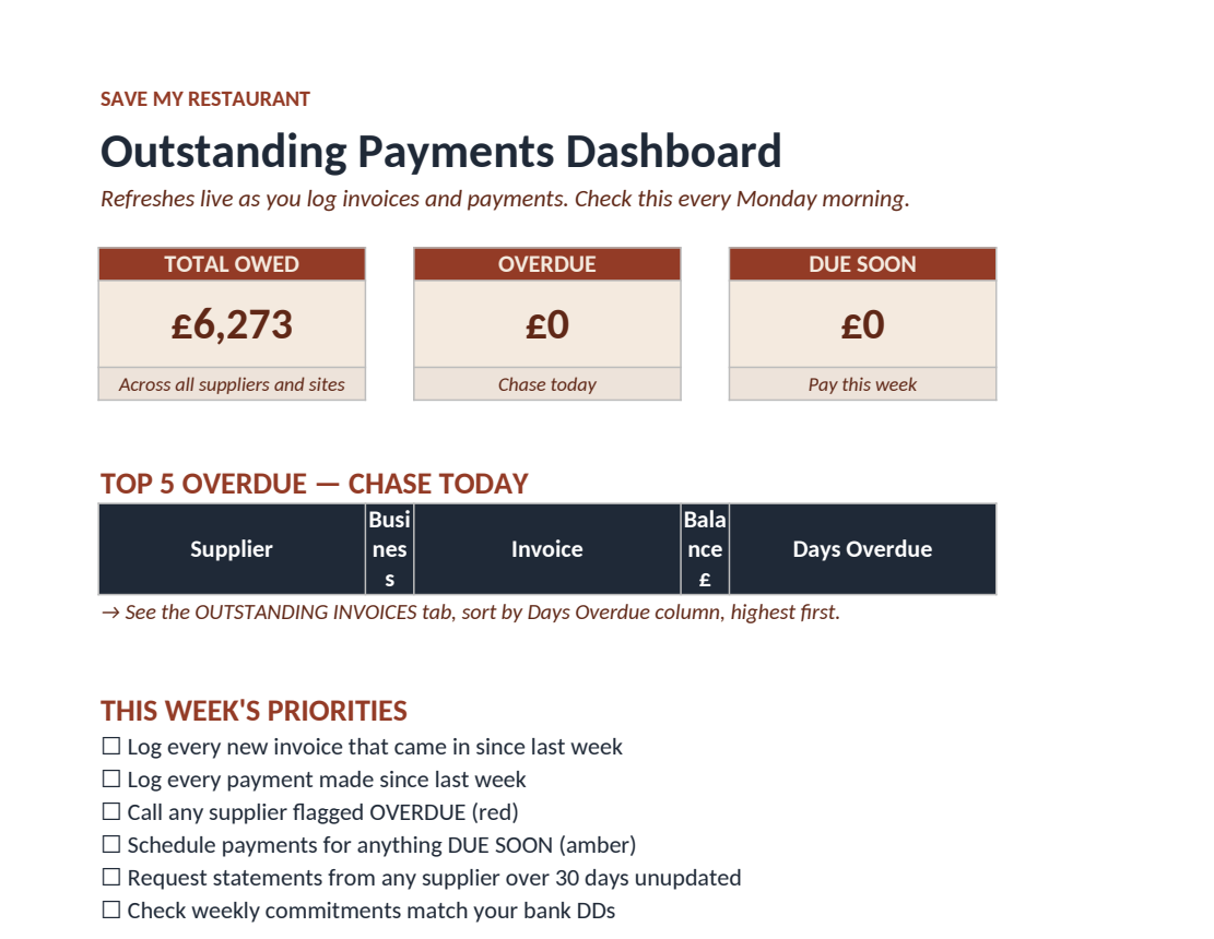 Outstanding Payments Tracker